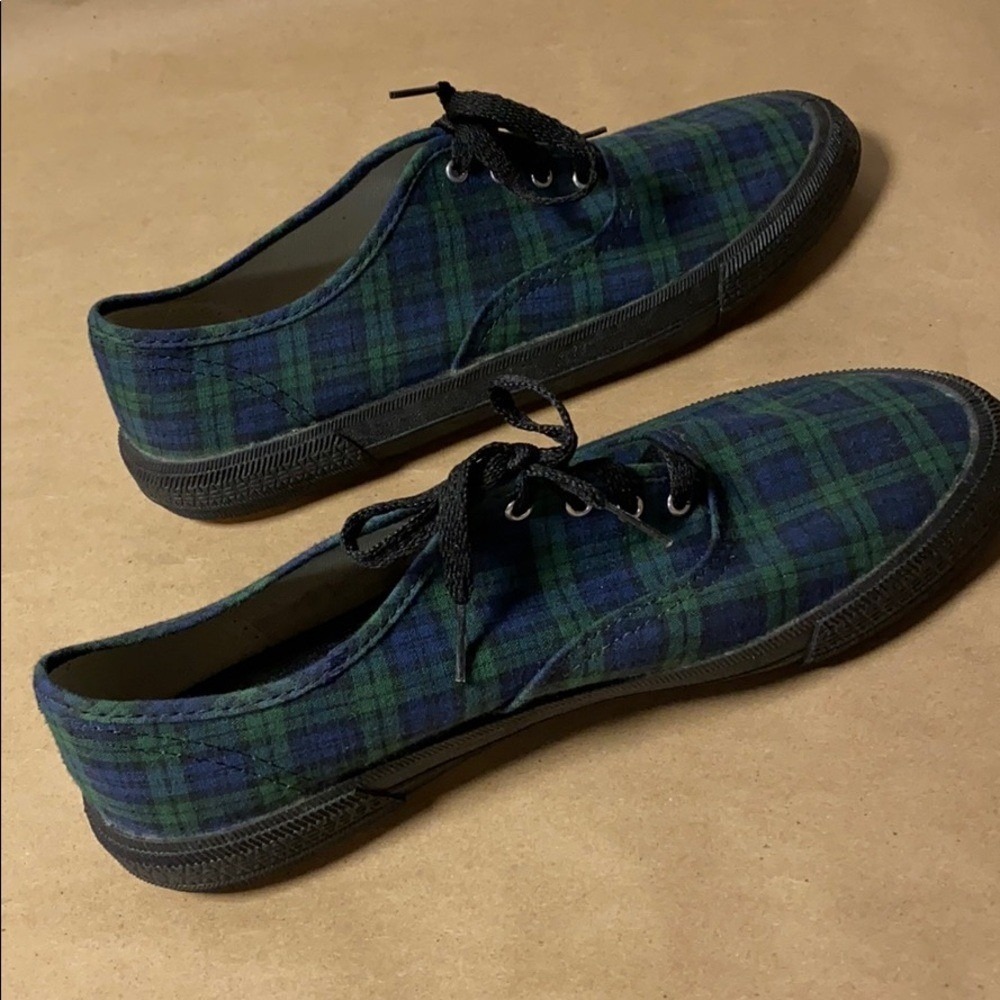 Crayons Green & Blue Plaid Sneakers - Picture 4 of 7